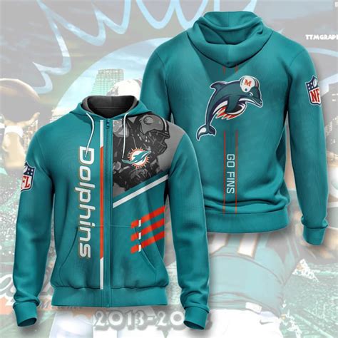 Miami Dolphins Hoodies 3 lines graphic gift for fans -Jack sport shop