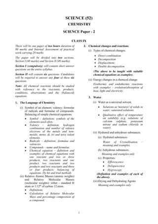 2021 icse reducedsylabiix-chemistry | PDF