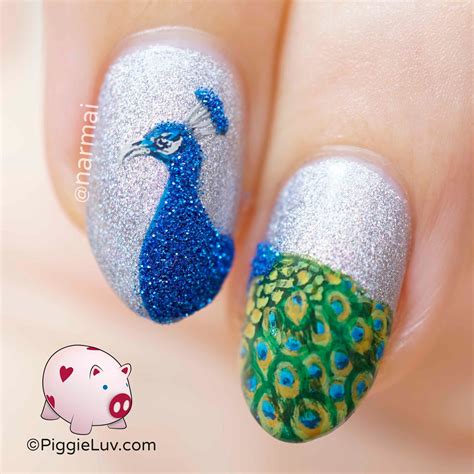 PiggieLuv: Royal peacock nail art