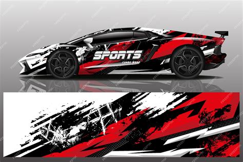 Premium Vector | Sport car decal wrap illustration