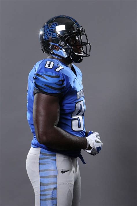 2013 Memphis Tigers Blue on Gray Uniform with Black Helmet | College ...