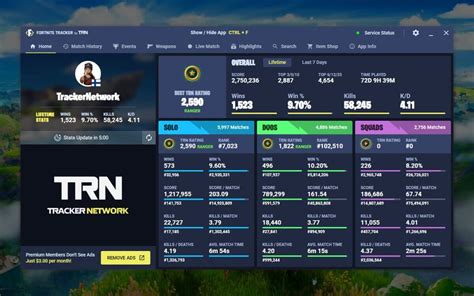 Fortnite Tracker - Desktop App on Overwolf