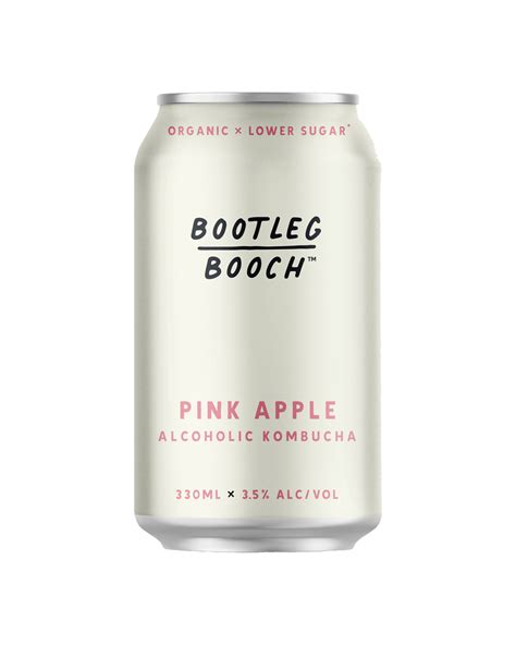 Bootleg Booch Pink Apple Alcoholic Kombucha Can 330mL - Boozy