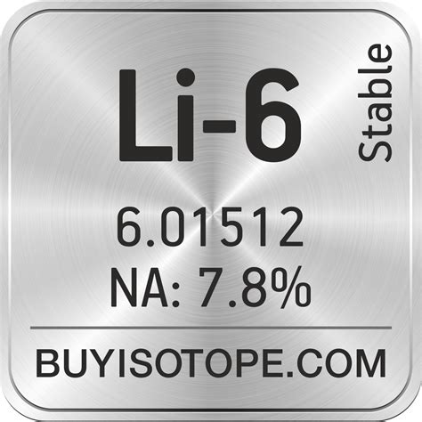 Li-6 Isotope, Enriched Li-6, Li-6 Metal, Li-6 Hydroxide, Li-6 Price