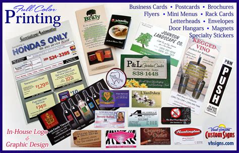 Business Cards, Postcards, Brochures & More! | Visual Horizons Custom Signs