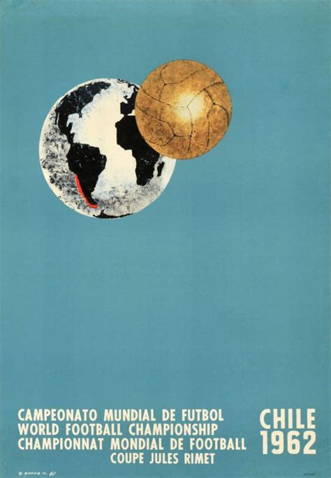 1962 Chile World Football Championship Vintage Travel Poster