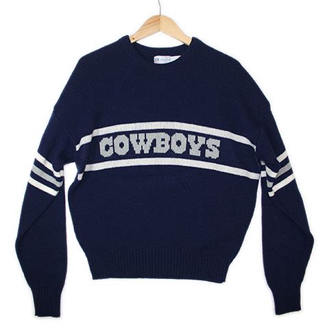 Vintage 80s Dallas Cowboys Cliff Engle Football Ugly Sweater - The Ugly Sweater Shop