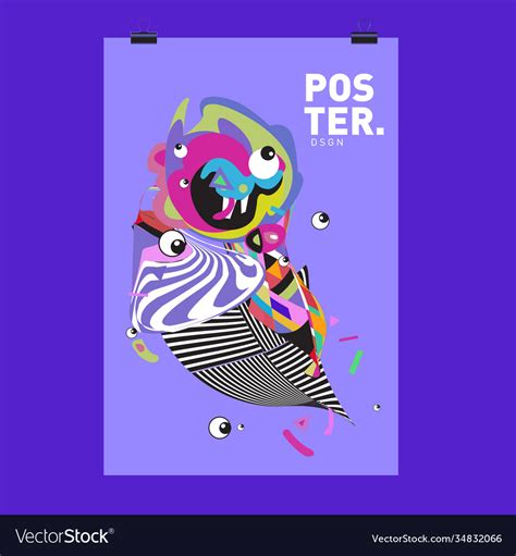 Abstract colorful cartoon character cover Vector Image