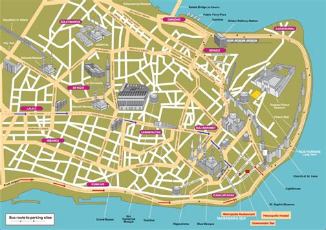 Istanbul guide map - Istanbul-Sehenswürdigkeiten Karte (Türkei)