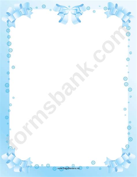 Blue Ribbons Page Border Templates printable pdf download