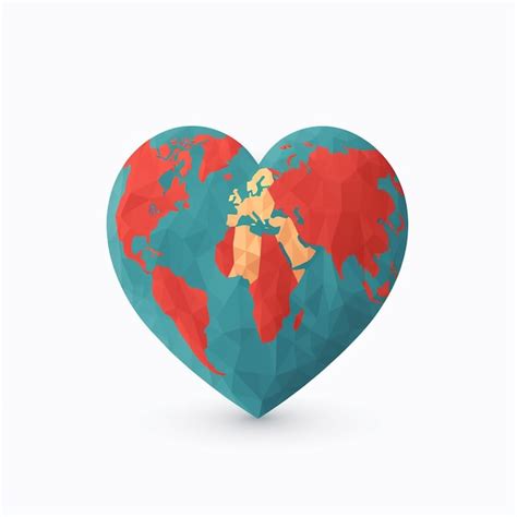 Premium AI Image | A heart with a map of the world on it