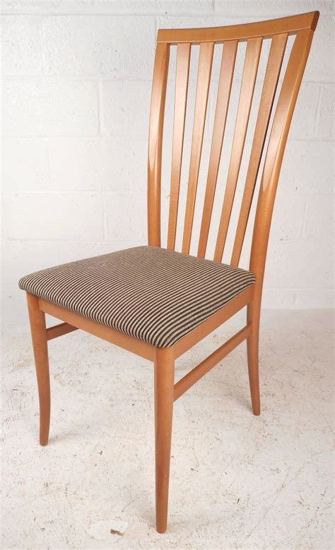 Set of Contemporary Modern Highback Maple Dining Chairs For Sale at 1stdibs