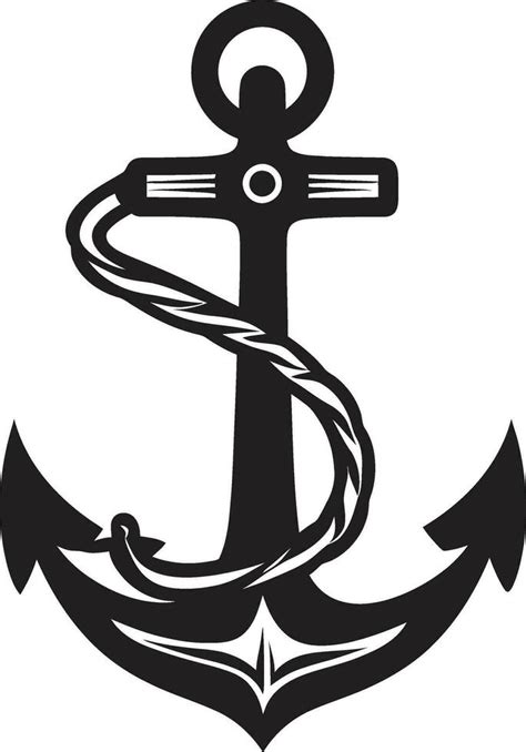 Sailors Mark Ship Anchor in Black Captains Symbol Black Ship Anchor Icon 36575431 Vector Art at ...