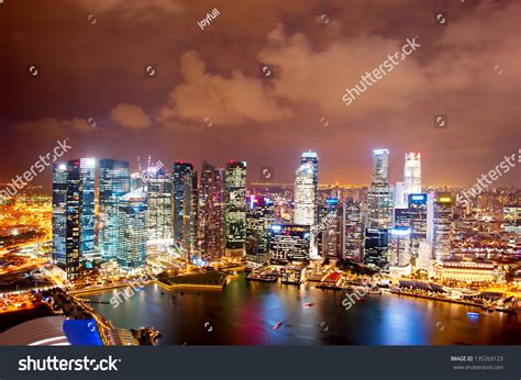 Night Aerial View Singapore Downtown Stock Photo 135269123 | Shutterstock