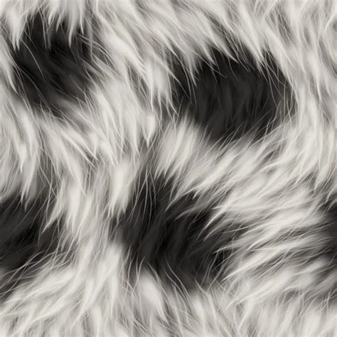 long soft black and white fur texture