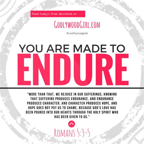 Today's Daily Devotional for Women - You are made to ENDURE – GodlywoodGirl