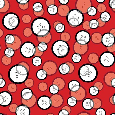 sewing button seamless pattern, white buttons on a red background ...