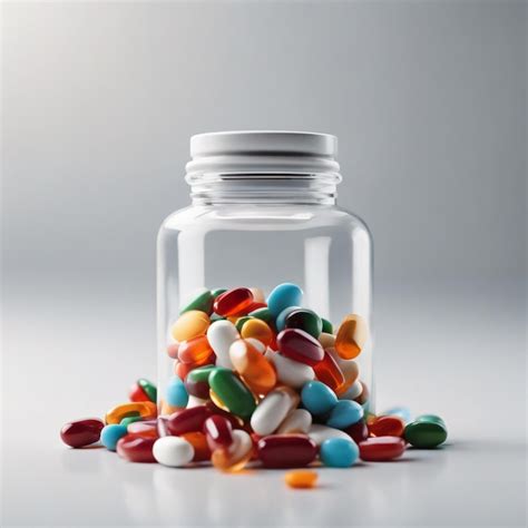 Premium AI Image | Colorful pills in white background