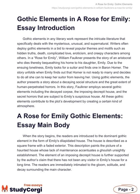 Gothic Elements in A Rose for Emily: Essay Example