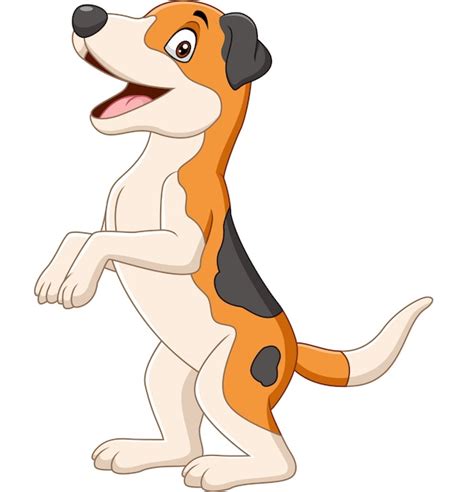 Premium Vector | Cartoon funny dog standing on white