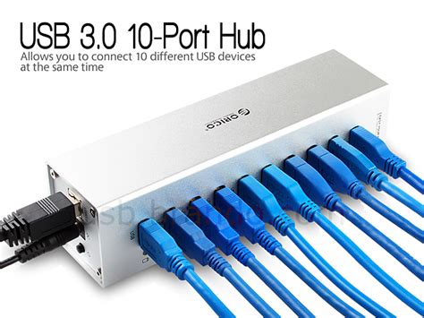 10-Port USB 3.0 Hub