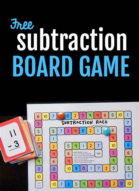 Subtraction board game using flash cards | Subtraction flash cards ...