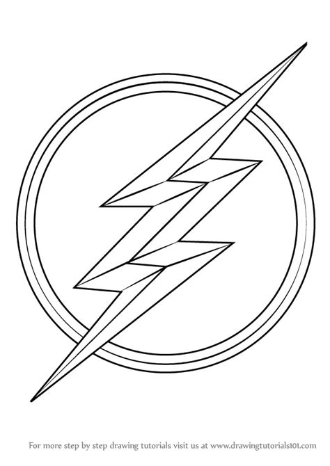 Step by Step How to Draw The Flash Symbol : DrawingTutorials101.com