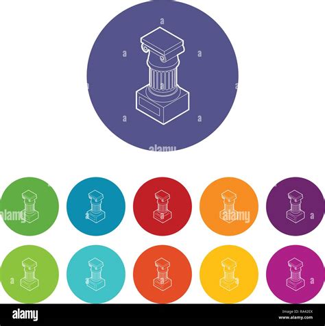 Ancient Ionic pillar icons set vector color Stock Vector Image & Art - Alamy