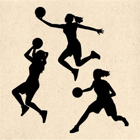 Girl Basketball Player Silhouette SVG | Vector Clip Art | Decal