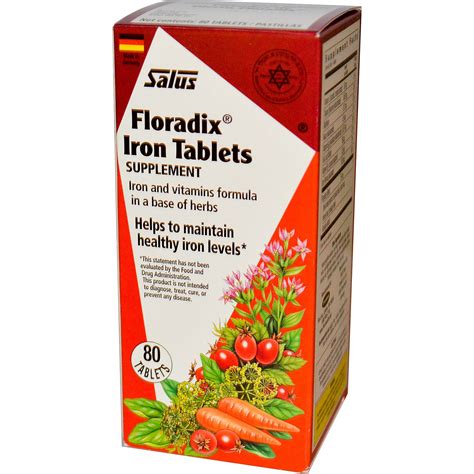 Flora, Floradix, Iron Tablets Supplement, 80 Tablets - iHerb.com