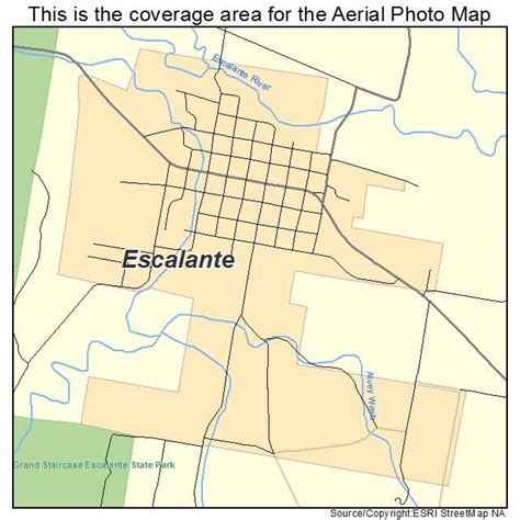 Aerial Photography Map of Escalante, UT Utah