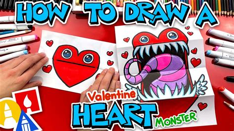 How To Draw A Heart Monster - Folding Surprise - YouTube