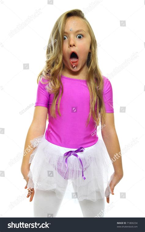 Little Girl Making Funny Face Isolated Stock Photo 71800234 | Shutterstock