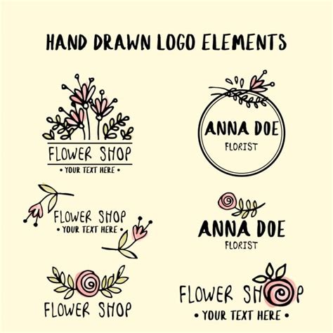 Free Vector | Cute hand drawn floral logos