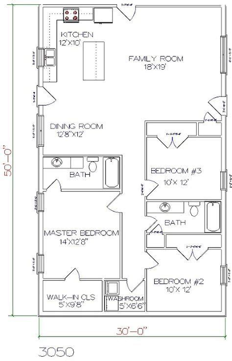 30x50 Barndominium | Barndominium floor plans, Metal house plans, Barndominium