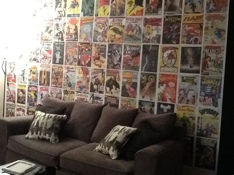 Comic book wall in living room!