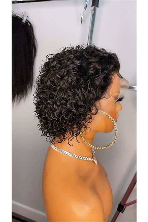 Glueless Pixie Cut Curly Lace Frontal Wig - Jozelhair