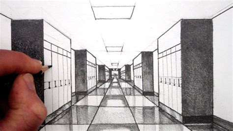 How to Draw 1-Point Perspective for Beginners: A Hallway Draw 1-Point Perspective for Beginners ...