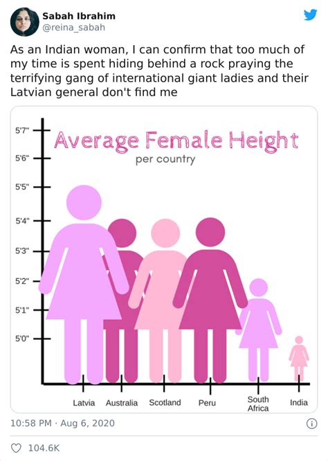 Someone Posts A Pictograph Of "Average Female Height" And People's Commentary Is Hilarious ...