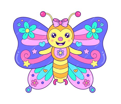 Premium Vector | Cute cartoon butterfly