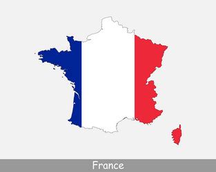 France map with the french flag Royalty Free Vector Image