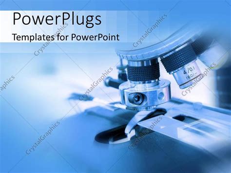 PowerPoint Template: Close-up of microscope in biology or medical lab (20008)