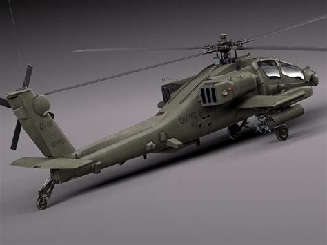 AH64A Apache Helicopter 3D Model in Helicopter 3DExport