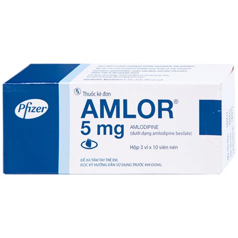 Amlor 5 Pfizer: Thuốc trị tăng huyết áp, đau thắt ngực