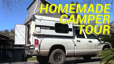 Homemade Pop-up Camper Tour - YouTube