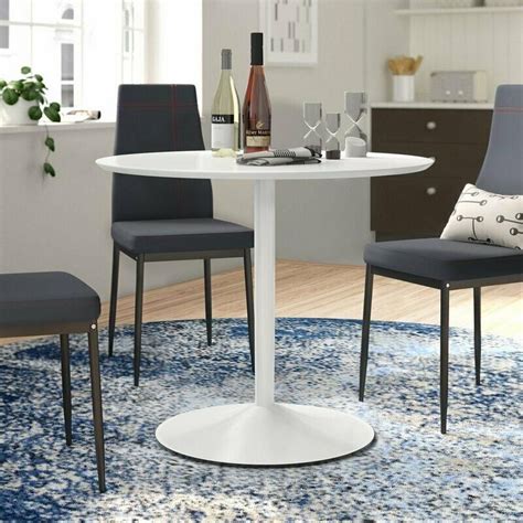 Product Image White Round Dining Table, Pedestal Dining Table, Small Dining, Dining Table In ...