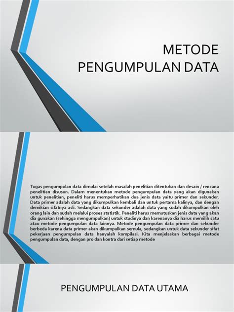 METODE PENGUMPULAN DATA PRIMER DAN SEKUNDER | PDF