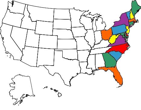 Eastern Seaboard Map With Cities