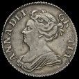 1709 Queen Anne Early Milled Silver Shilling, Third Bust, Plain Angles