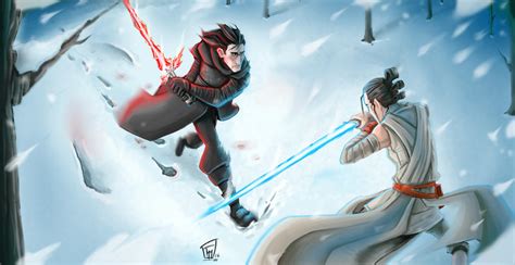 Kylo Ren vs. Rey by Daiki-san on DeviantArt